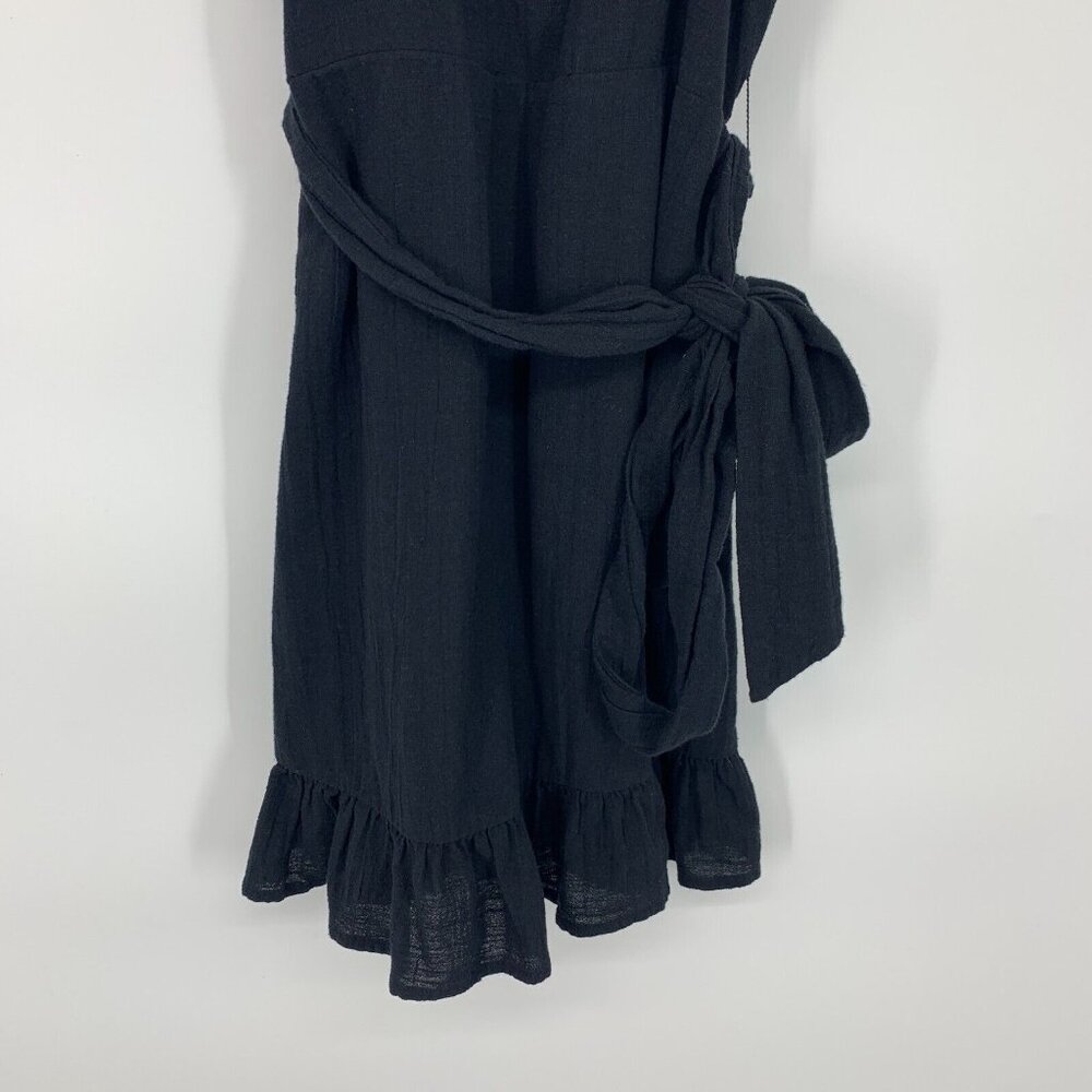 Billabong Sincerely Jules Dress Black Tie Waist Ruffle Mini - Picture 7 of 12